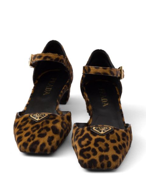 Prada 35mm leopard-print pumps - Brown
