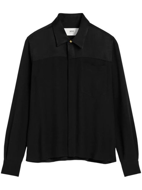 AMI Paris long-sleeved contrasted shirt - Black - zdjęcie produktu nr 1