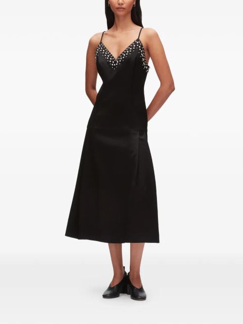 3.1 Phillip Lim studded V-neck midi dress - Black