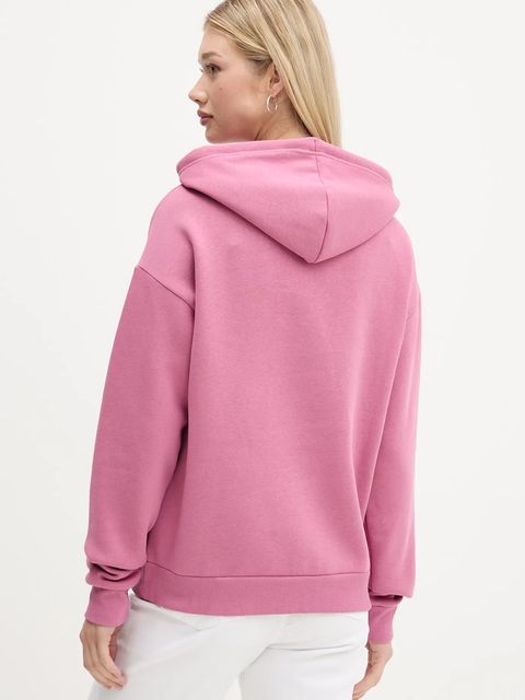 Desigual bluza BASIC damska kolor różowy z kapturem gładka 25WWSK13