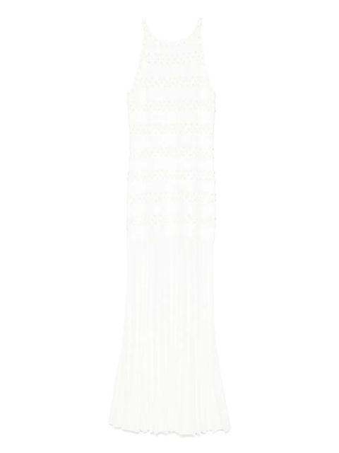 SANDRO pearl-embellished maxi dress - Neutrals