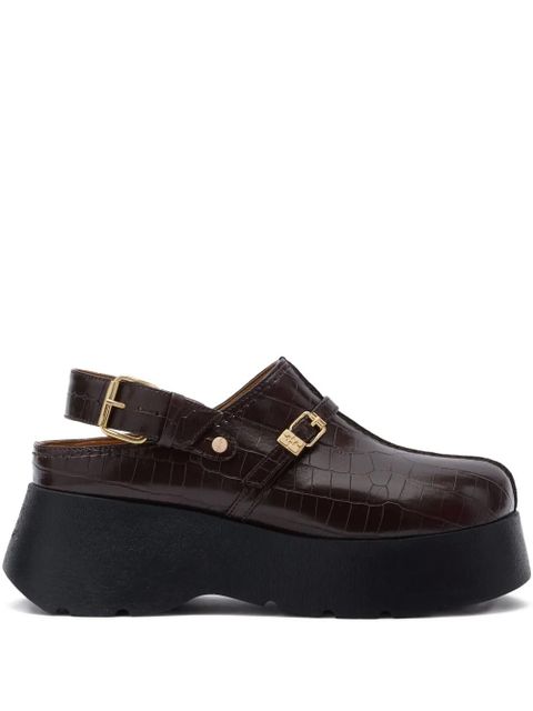 GANNI crocodile-effect buckle pumps - Brown - zdjęcie produktu nr 1