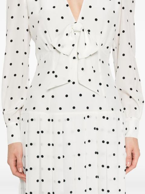 Alessandra Rich polka-dot midi dress - White
