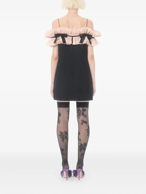 Valentino Garavani Crepe Couture pleated bow mini dress - Black