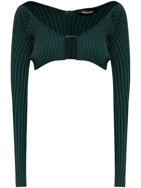 Jacquemus logo-lettering cardigan - Green - zdjęcie produktu nr 1