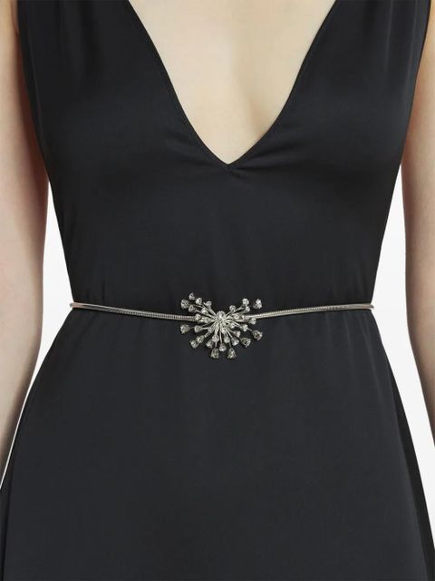 Lanvin crystal-embellished skinny belt - Silver