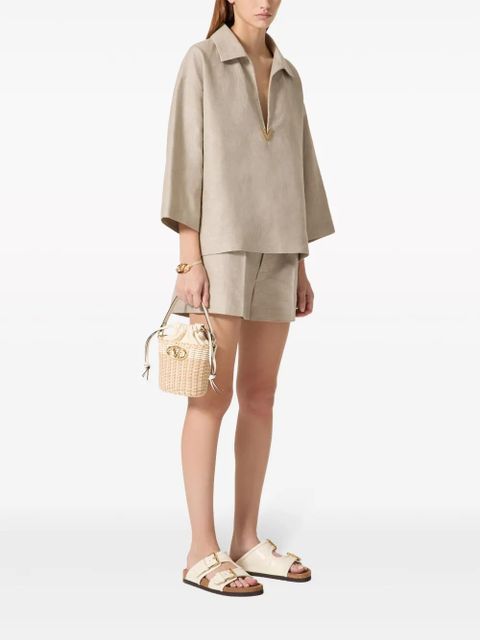 Valentino Garavani linen canvas bermuda shorts - Neutrals - zdjęcie produktu nr 2