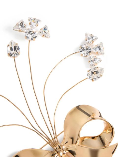 Valentino Garavani papier floral brooch in metal, pearl and Swarovski® crystals - Gold - zdjęcie produktu nr 2