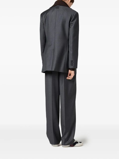Miu Miu pinstripe lapel jacket - Grey