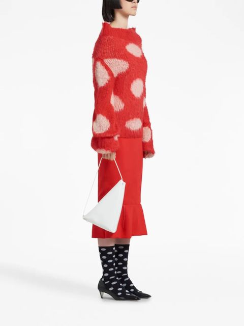 Marni polka dot-intarsia jumper - Red