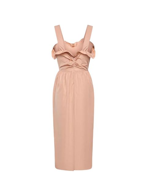 Chloé ruffled ruched midi dress - Neutrals - zdjęcie produktu nr 2