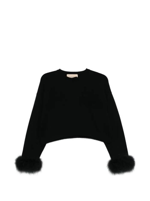 Valentino Garavani fur-trim sweater - Black - zdjęcie produktu nr 1