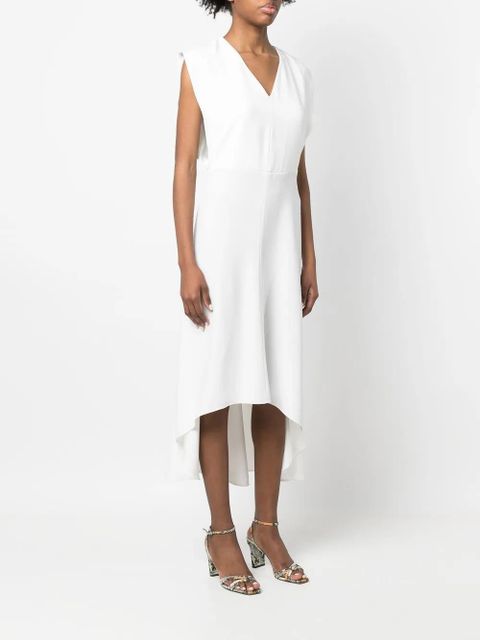 Yves Salomon sleeveless V-neck midi dress - White
