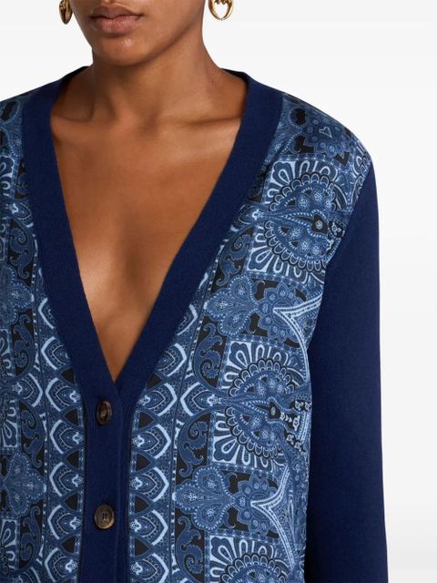ETRO panelled cardigan - Blue