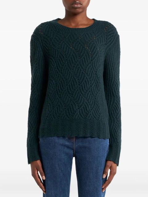 ETRO perforated pattern cashmere sweater - Green - zdjęcie produktu nr 2