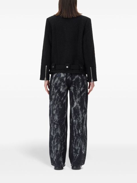 GANNI bouclé biker jacket - Black