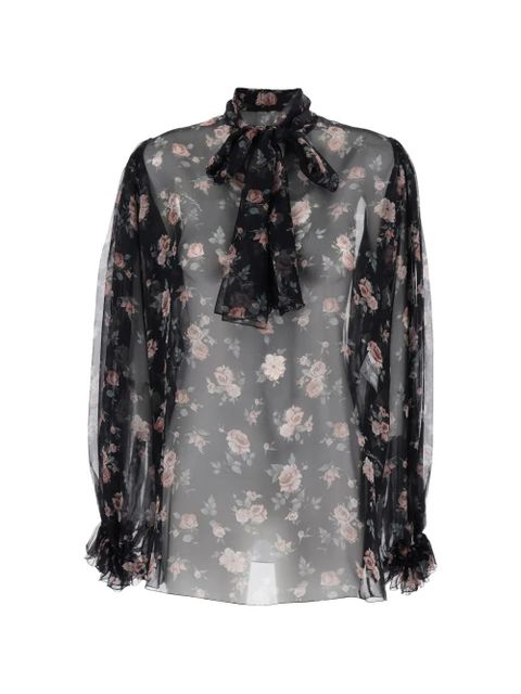 Dolce & Gabbana bow ruffled blouse - Black - zdjęcie produktu nr 1