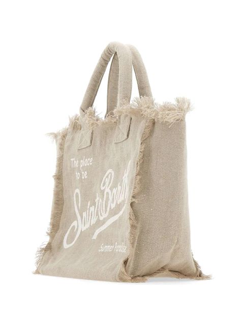 MC2 Saint Barth Vanity linen fringe-trimmed tote bag - Neutrals