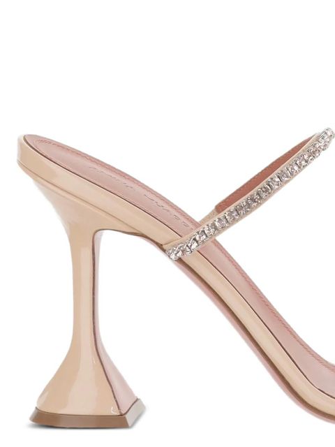 Amina Muaddi Gilda Slipper crystal-embellished sandals - Neutrals