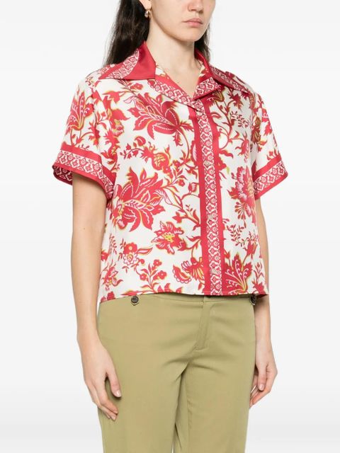 ETRO floral-patter short-sleeve shirt - Pink
