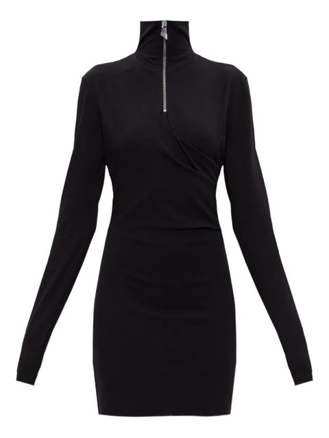 The Attico half-zip mini dress - Black - zdjęcie produktu nr 1