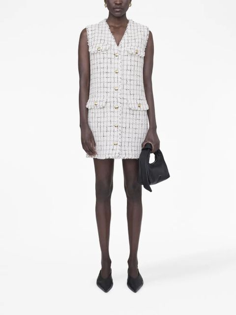 ANINE BING Janet plaid tweed dress - White - zdjęcie produktu nr 2