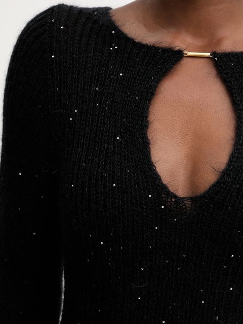 Liviana Conti sukienka z dodatkiem wełny kolor czarny mini dopasowana L5WG62