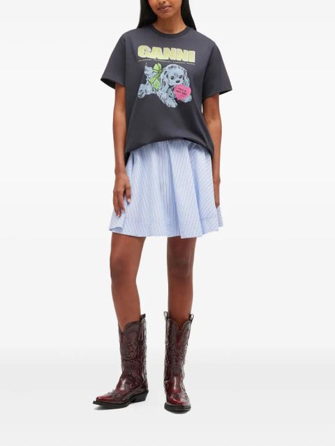 GANNI Puppy dog-print graphic T-shirt - Grey - zdjęcie produktu nr 2