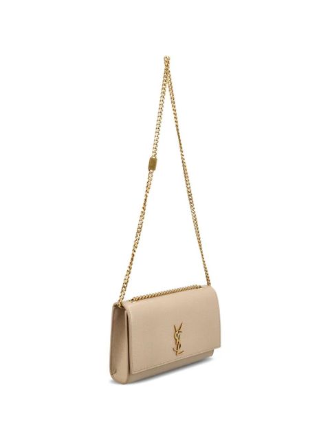 Saint Laurent New small KATE bag in grain-of-powder leather - Neutrals