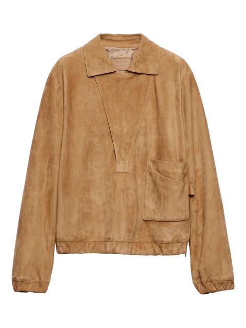 Prada suede blouson jacket - Neutrals - zdjęcie produktu nr 1