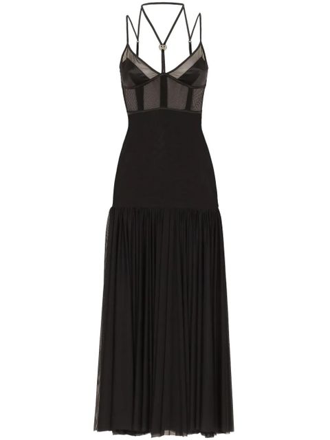 Dolce & Gabbana DG-plaque tulle midi dress - Black - zdjęcie produktu nr 1