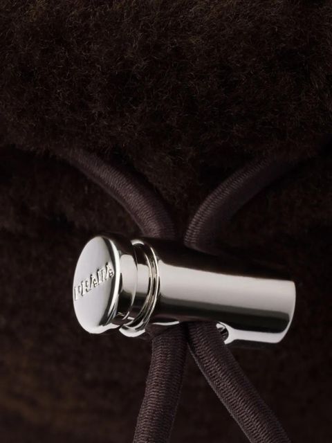 Prada faux-fur lace-up ankle boots - Brown