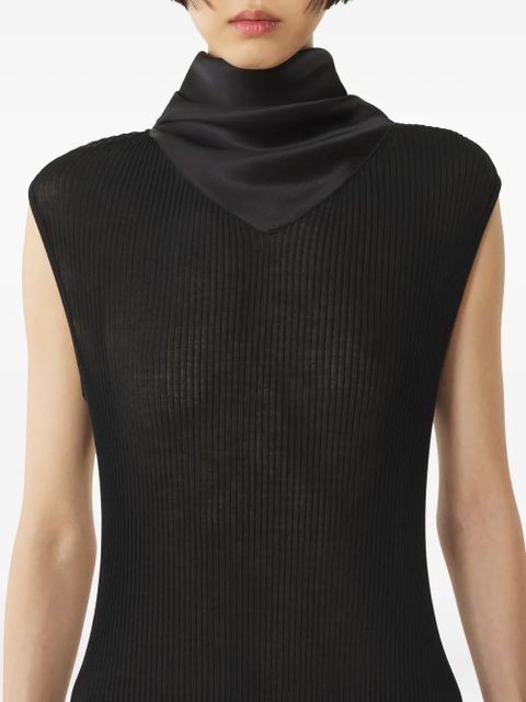 Lanvin ribbed scarf-neck midi dress - Black