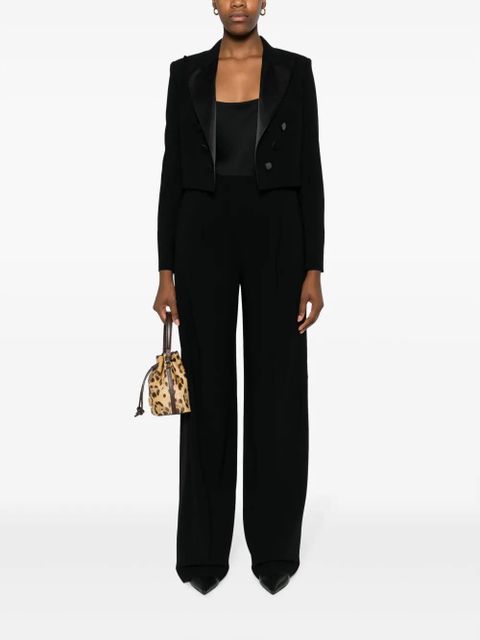 Max Mara satin-finish tailored wide-leg trousers - Black - zdjęcie produktu nr 2