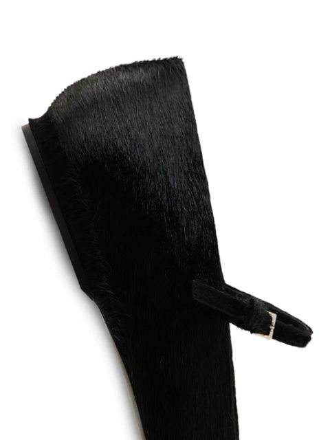 LouLou de Saison LEONE pony-effect leather mary jane flats - Black