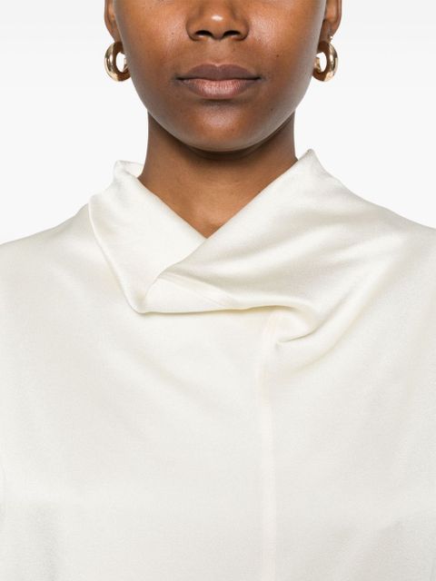 TOTEME sleeveless funnel-neck blouse - White