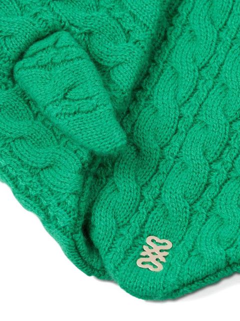 SANDRO cable-knit bandana - Green