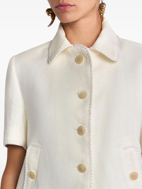 ETRO Pegaso-buttons short-sleeve cropped jacket - Neutrals - zdjęcie produktu nr 2