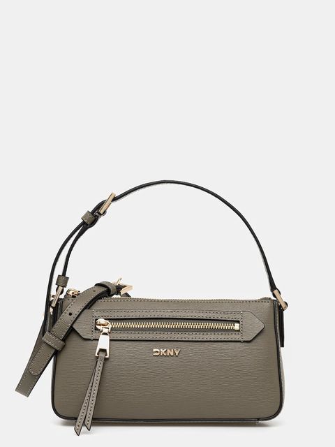 Dkny torebka skórzana kolor zielony R42HKE18 - zdjęcie produktu nr 1