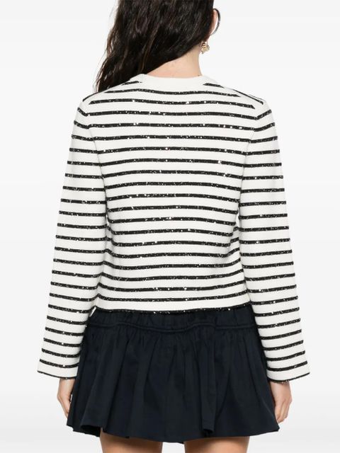 Maje striped cardigan - White