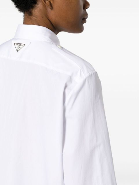 Prada crystal-button cotton shirt - White