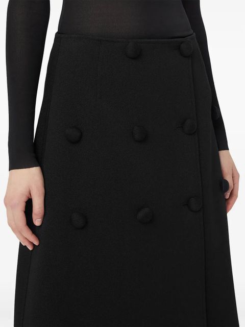 Jil Sander A-line decorative-buttons skirt - Black