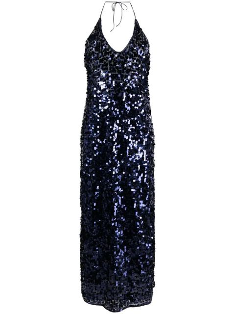 Oséree sequinned halterneck sleeveless dress - Blue - zdjęcie produktu nr 1