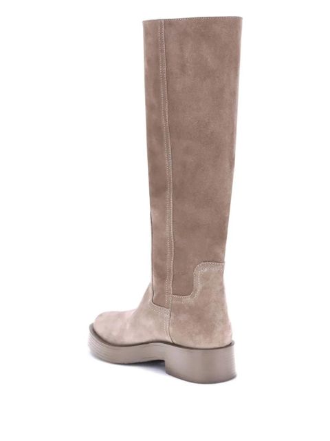 Casadei Charlie suede knee-high boots - Neutrals