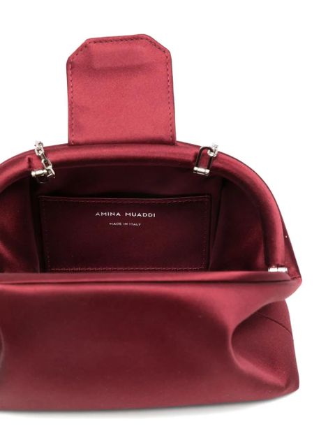 Amina Muaddi Camelia crystal-buckle clutch bag - Grey