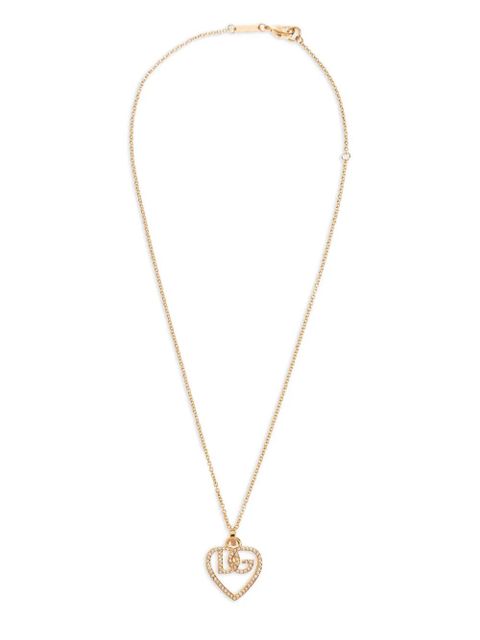 Dolce & Gabbana logo-pendant crystal-embellished necklace - Gold - zdjęcie produktu nr 1