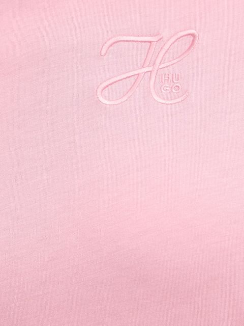 HUGO t-shirt bawełniany damski kolor różowy 50550901