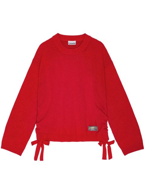 GANNI drawstring-hem sweater - Red - zdjęcie produktu nr 1