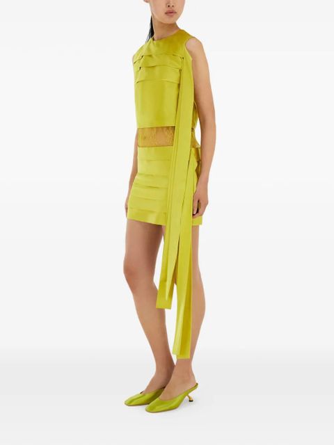 Ferragamo mini dress with lace detail - Yellow