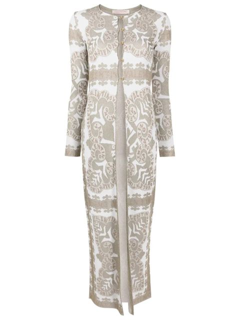 Valentino Garavani geometric-print metallic-finish cape - zdjęcie produktu nr 1